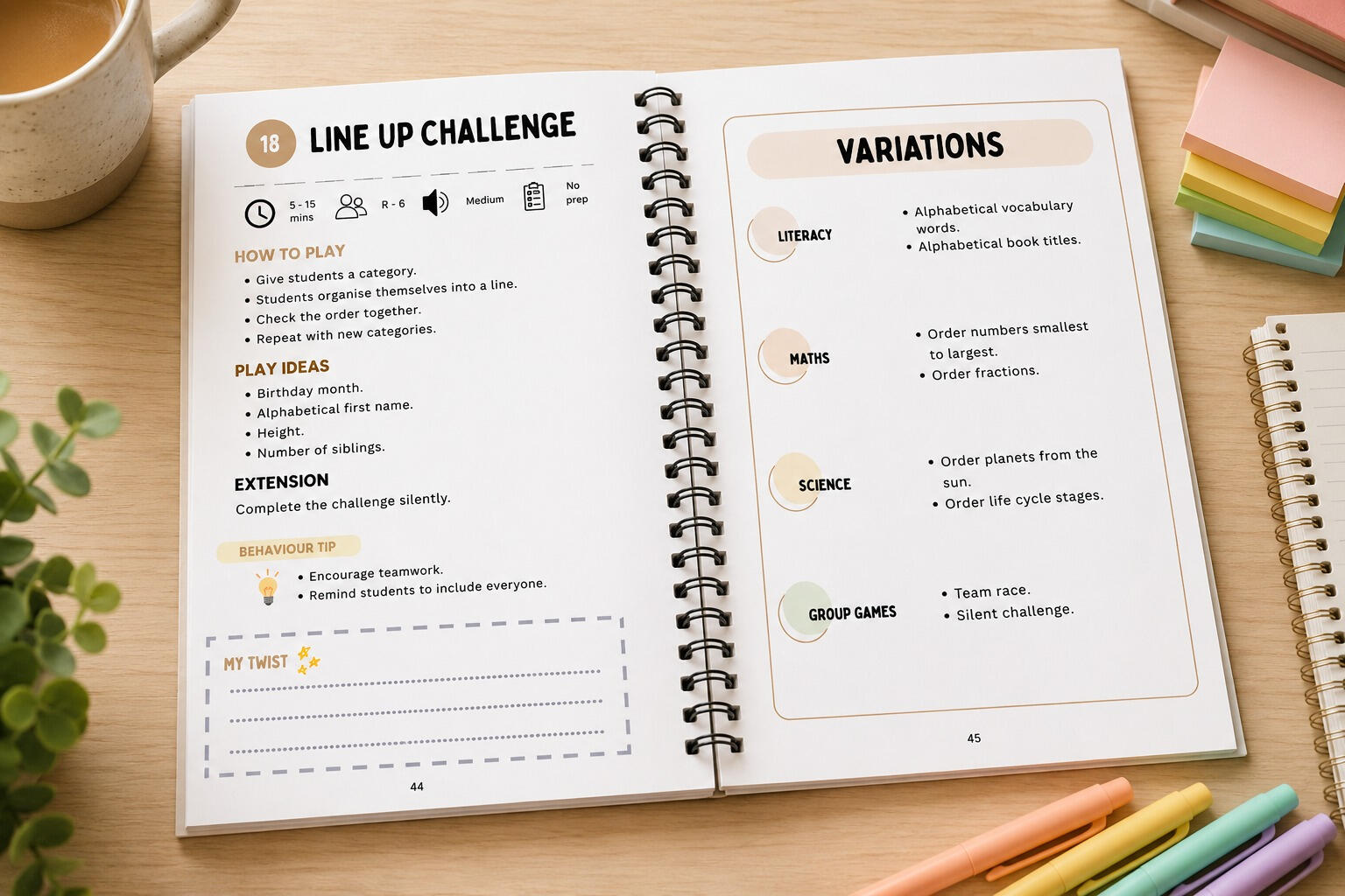 **50 Ready-To-Use Activities At Your Fingertips.** The ultimate relief teacher resource packed with no-prep classroom games, activity variations, teacher tips and templates. Created for Australian F–12 teachers who need simple, engaging ideas that work in